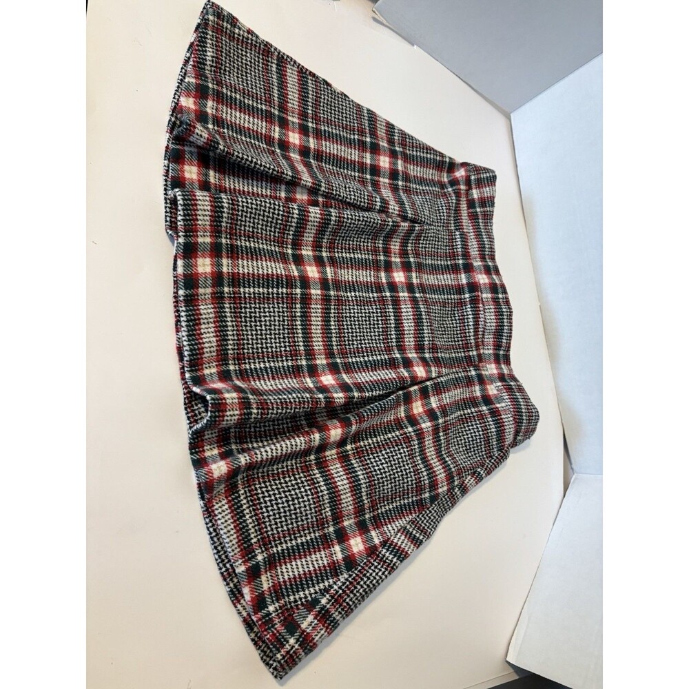 School Girl Red and Black Plaid Pleated Mini Skirt Size 11/12 Punk Grunge Preppy